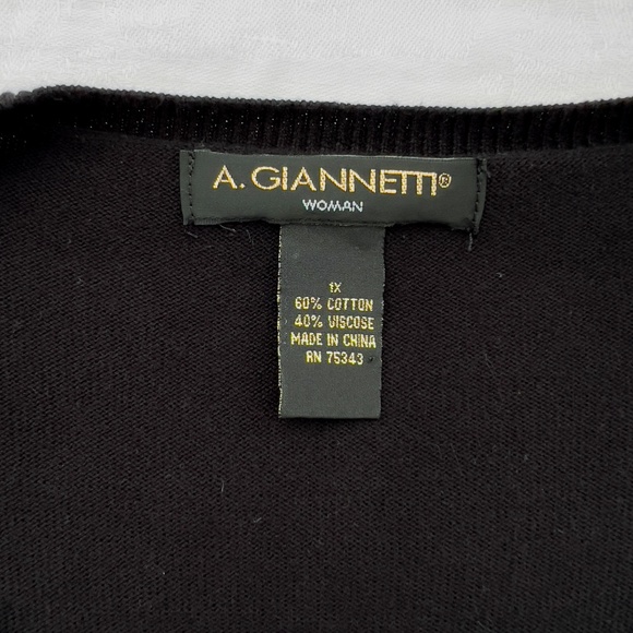 Beaded Cardigan Sweater with Sequins by A. Giannetti Size 1X Artsy - Picture 3 of 10